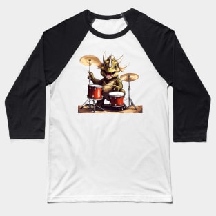 A triceratops playing the drums Baseball T-Shirt